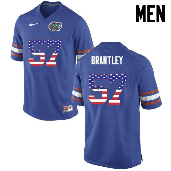 Men's NCAA Florida Gators Caleb Brantley #57 Stitched Authentic USA Flag Fashion Nike Blue College Football Jersey ULZ5865FK